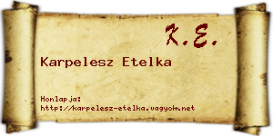 Karpelesz Etelka névjegykártya